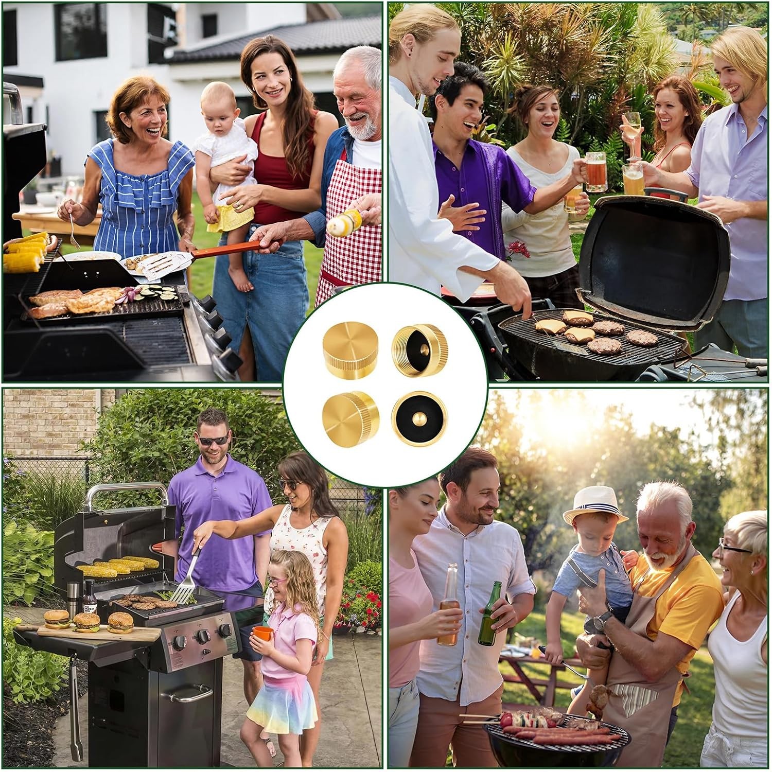 12 PACK 1LB Gas Refill Propane Bottle Cap Tank Threaded Valve Covers Solid Brass