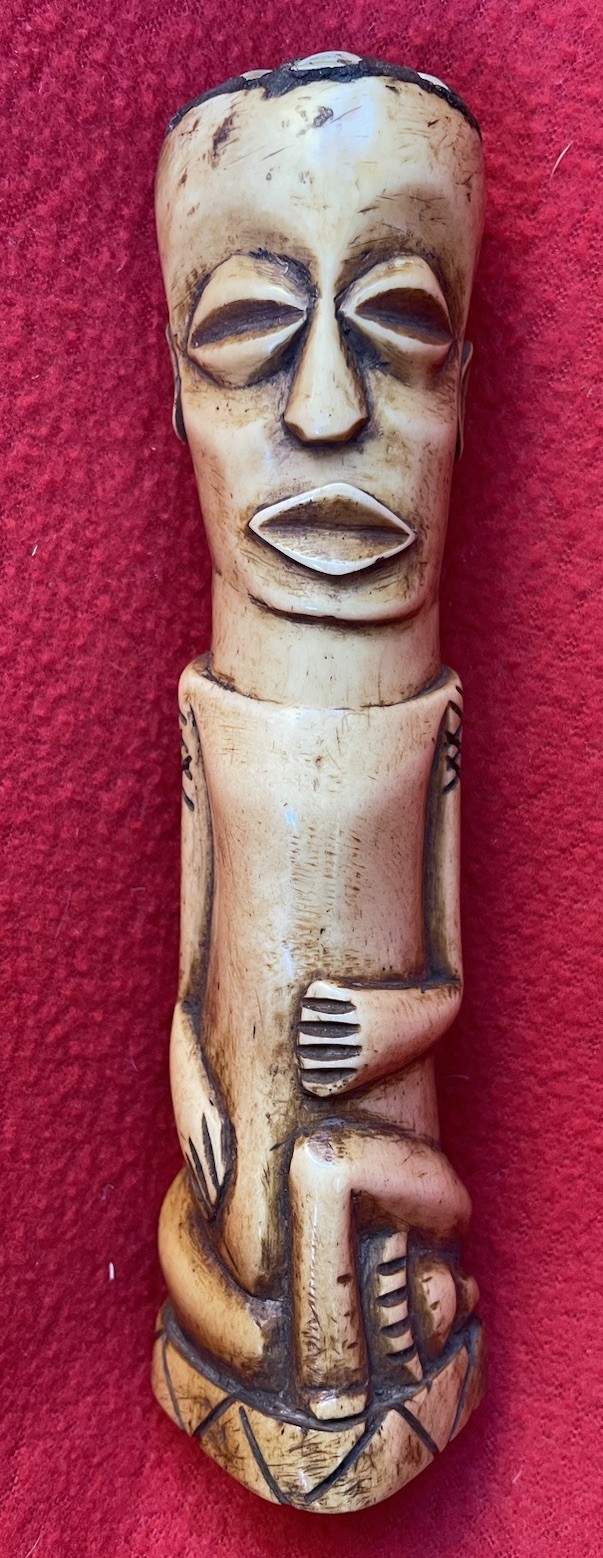 Warega Tribe Powerful Carved Leg Bone Elder Spirit Fetish ~ Congo ~ Africa