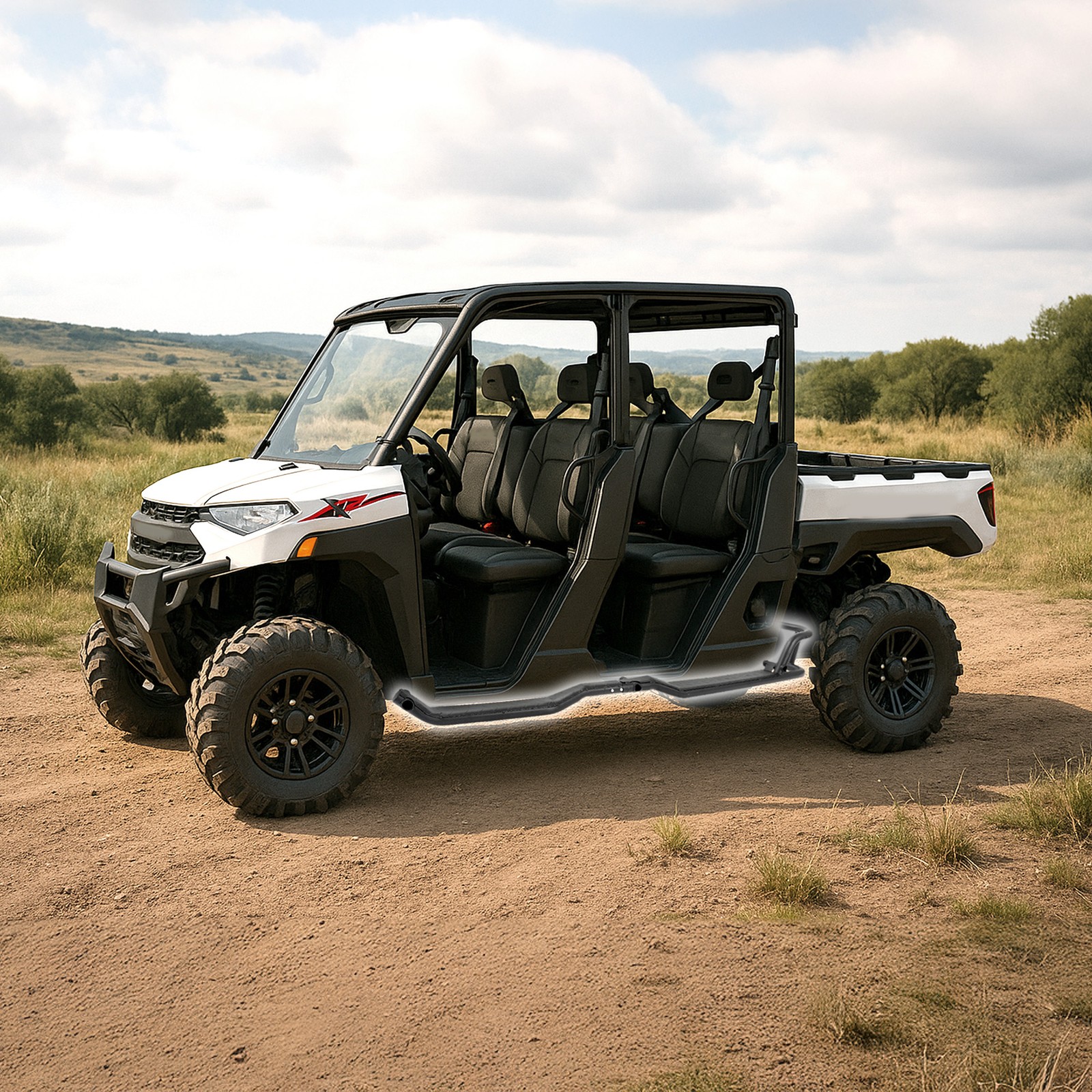 For Polaris Ranger Crew XP 1000 2019-25 24 UTV Rock Sliders Nerf Bars Side Steps