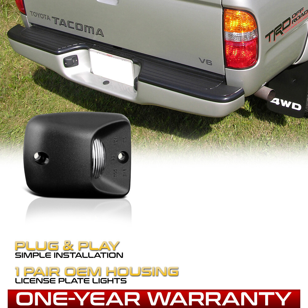 Black Rear Bumper License Plate Lights Lamps Replacement For 95-04 Toyota Tacoma