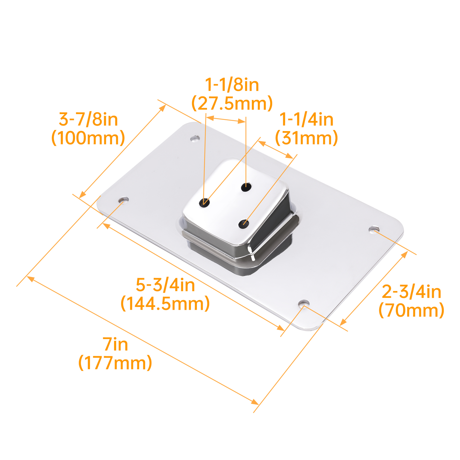 Chrome Laydown License Plate Mounting Bracket For Harley Sportster Dyna Softail