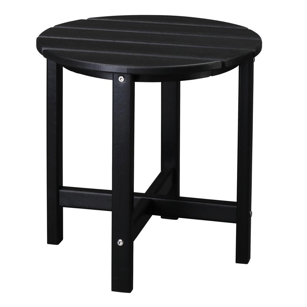 18" Round Outdoor Patio Deck Side Corner Table for Adirondack Chair Black