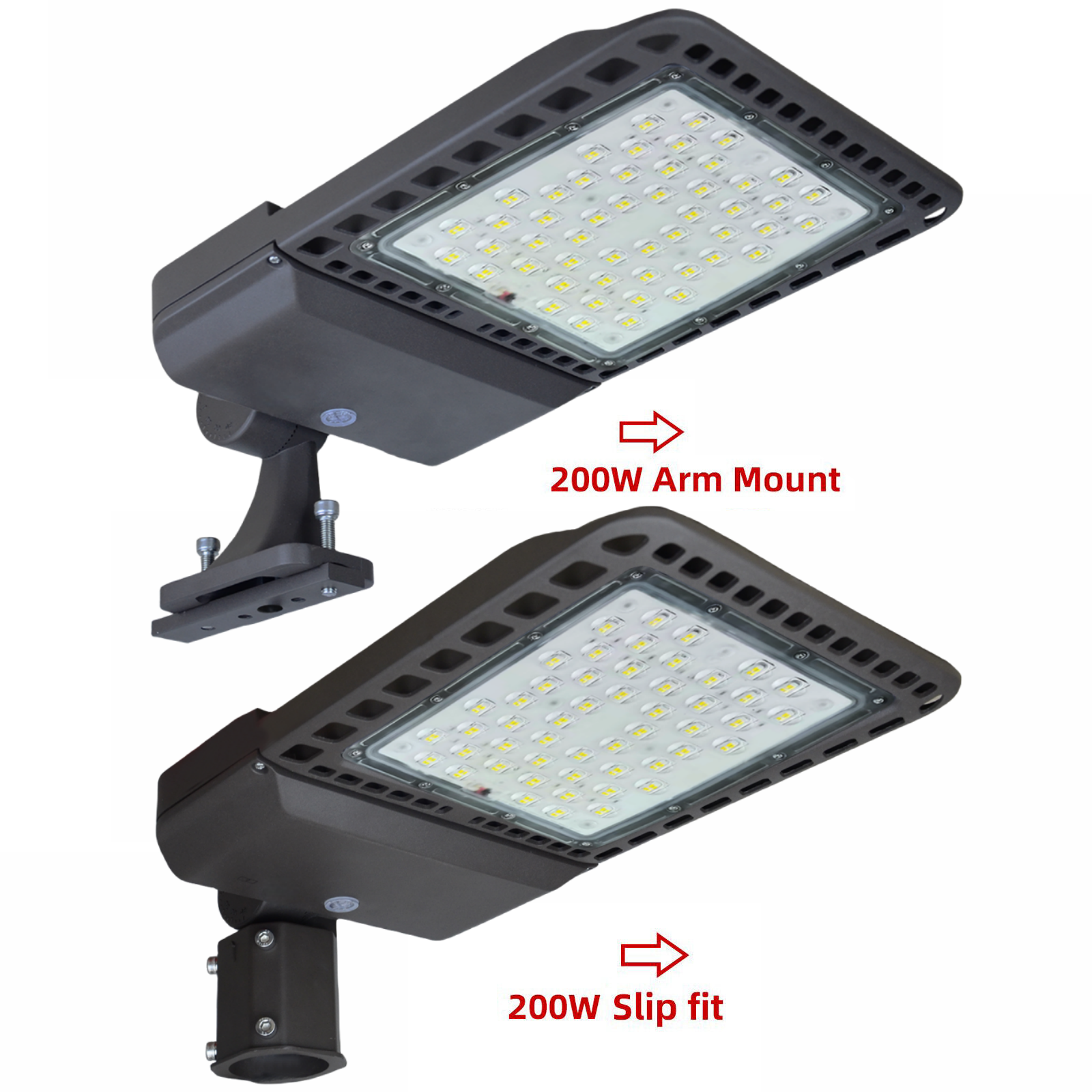 200/300W LED Parking Lot Light Commercial Outdoor IP65 Shoebox Street Pole Lamp