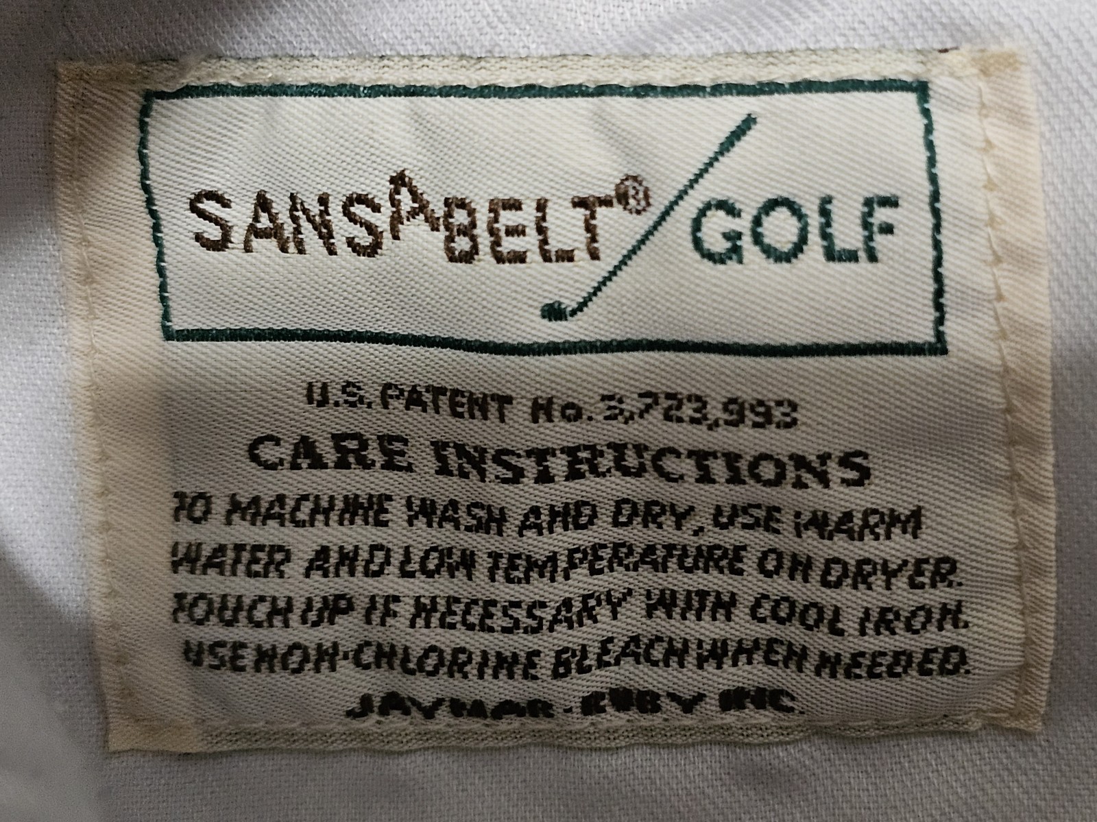 Vintage Sansabelt Golf Pants • Mens 32x32 • Light Beige • AOP • Jaymar Roby Inc.