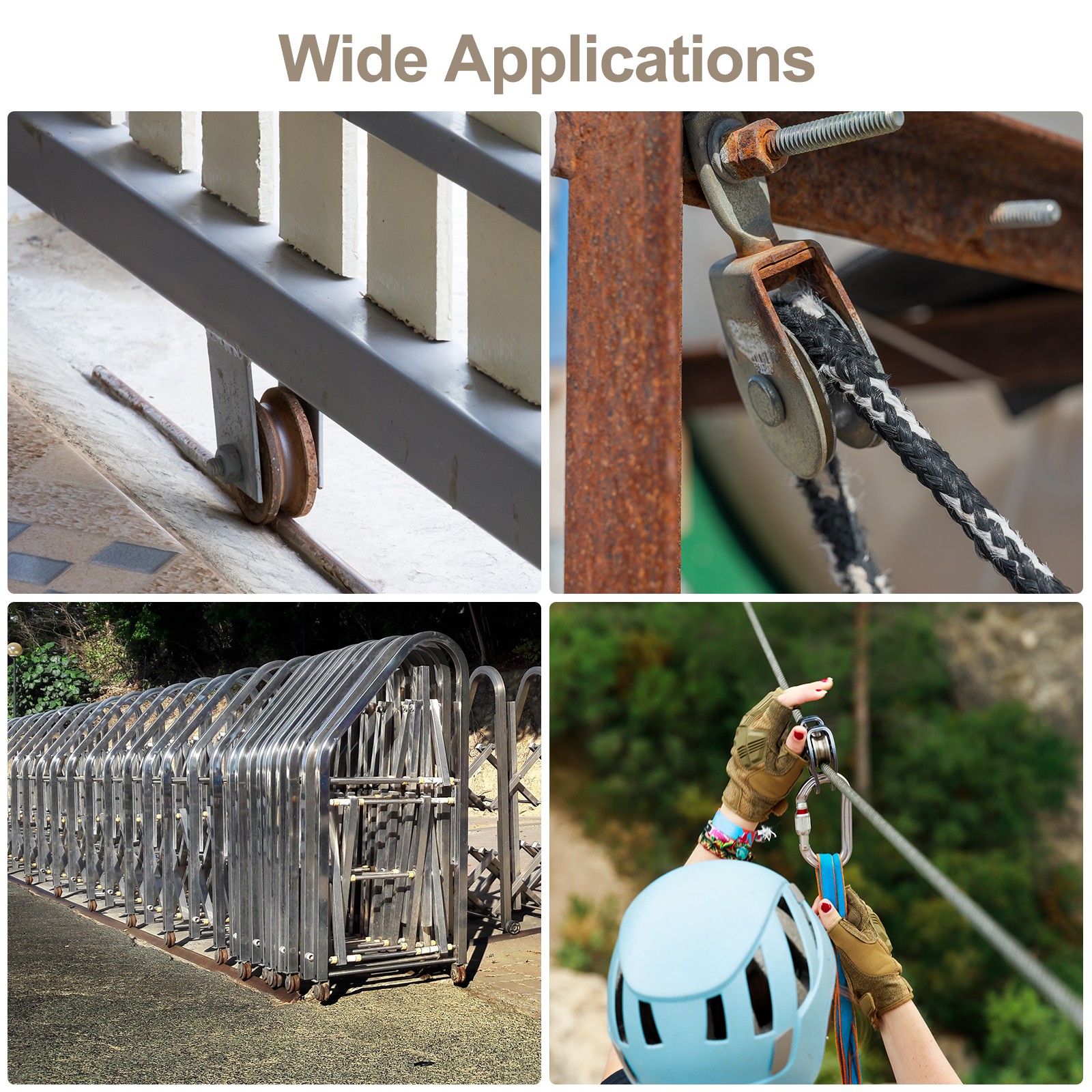 4 Pcs 3" V Groove Rigid Caster Wheel For GARAGE DOOR 1102 lbs Capacity/Wheel