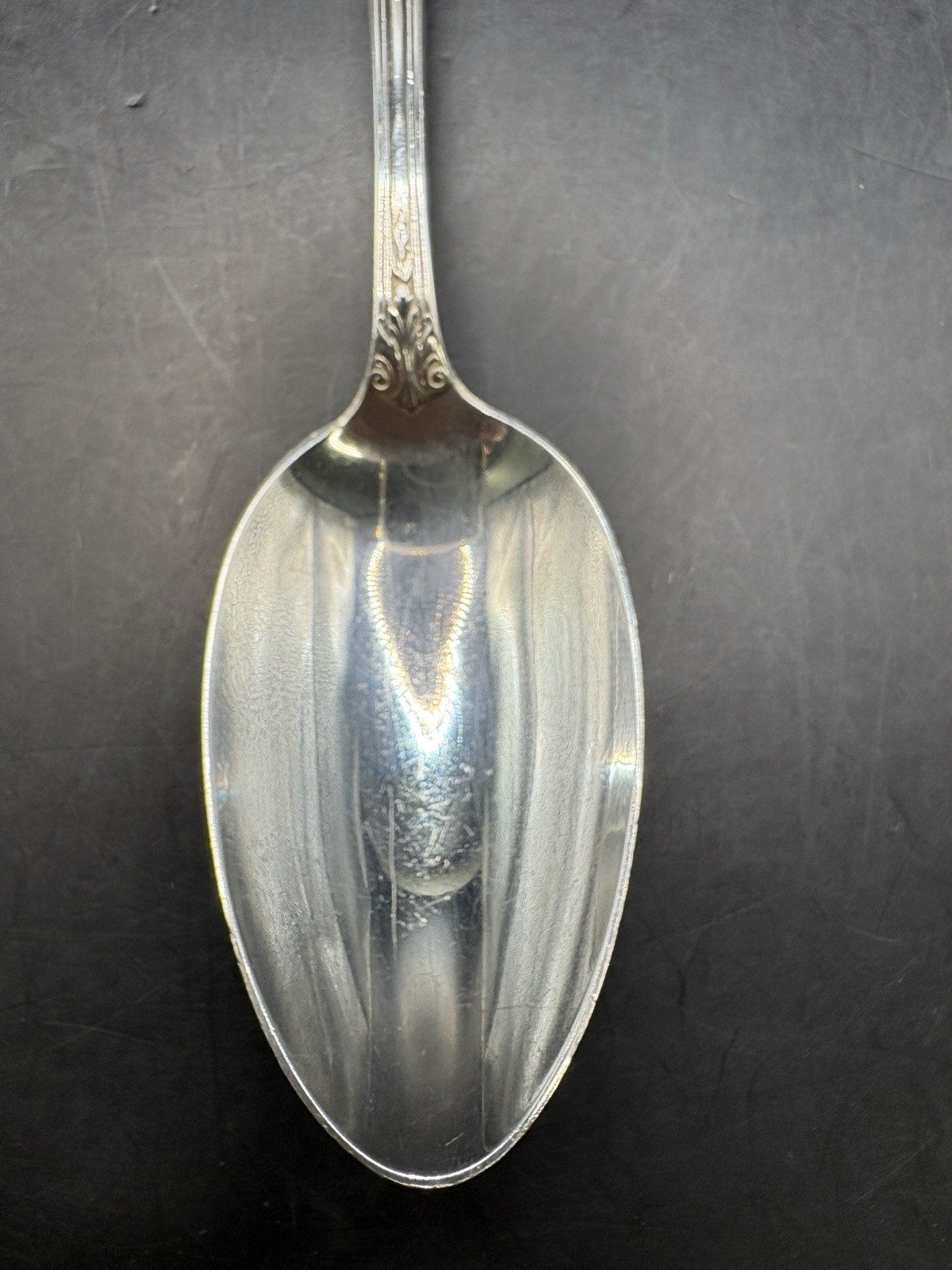 Wallace Sterling Serving Spoon, Rose Point Silver Large Spoon 8 3/8", 63 Grams