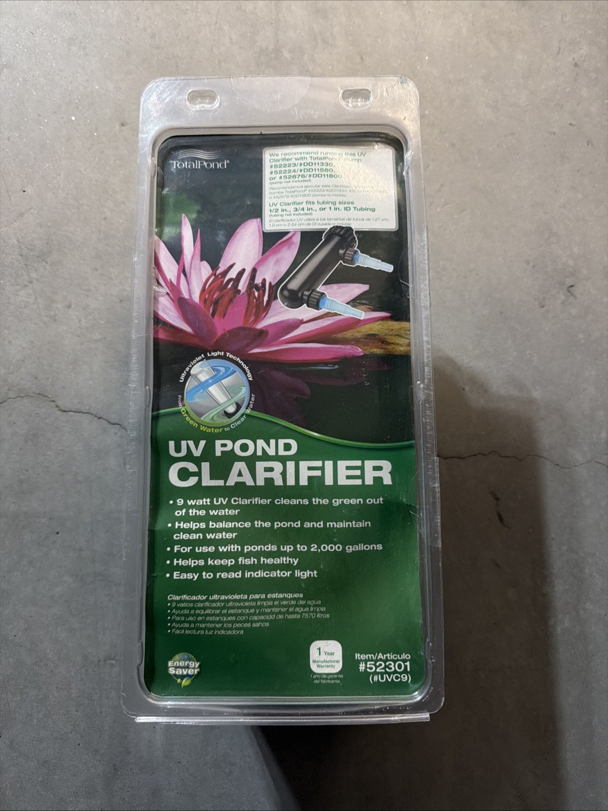 Total Pond 9W UV Clarifier Sterilize Water Light Bulb Technology Clean Fresh