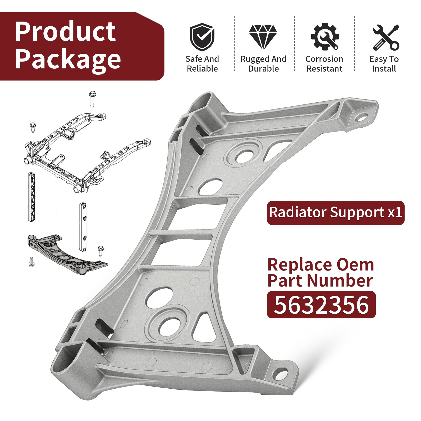 Radiator Support For Polaris Sportsman  Scrambler 550 850 1000 2010-2025 5632356