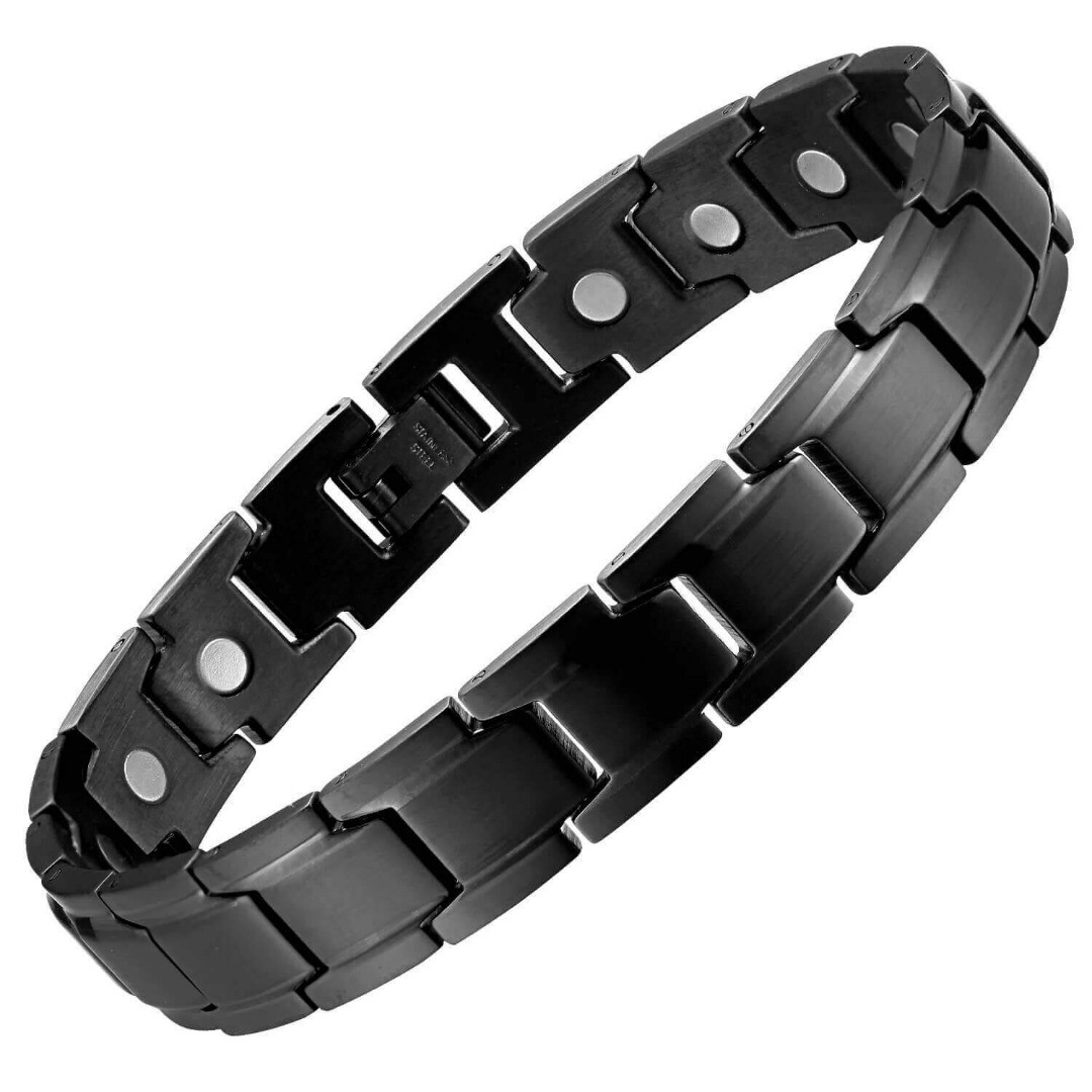 Black Magnetic Bracelet Therapy Arthritis Pain Energy Balance Calm Joy Men Women