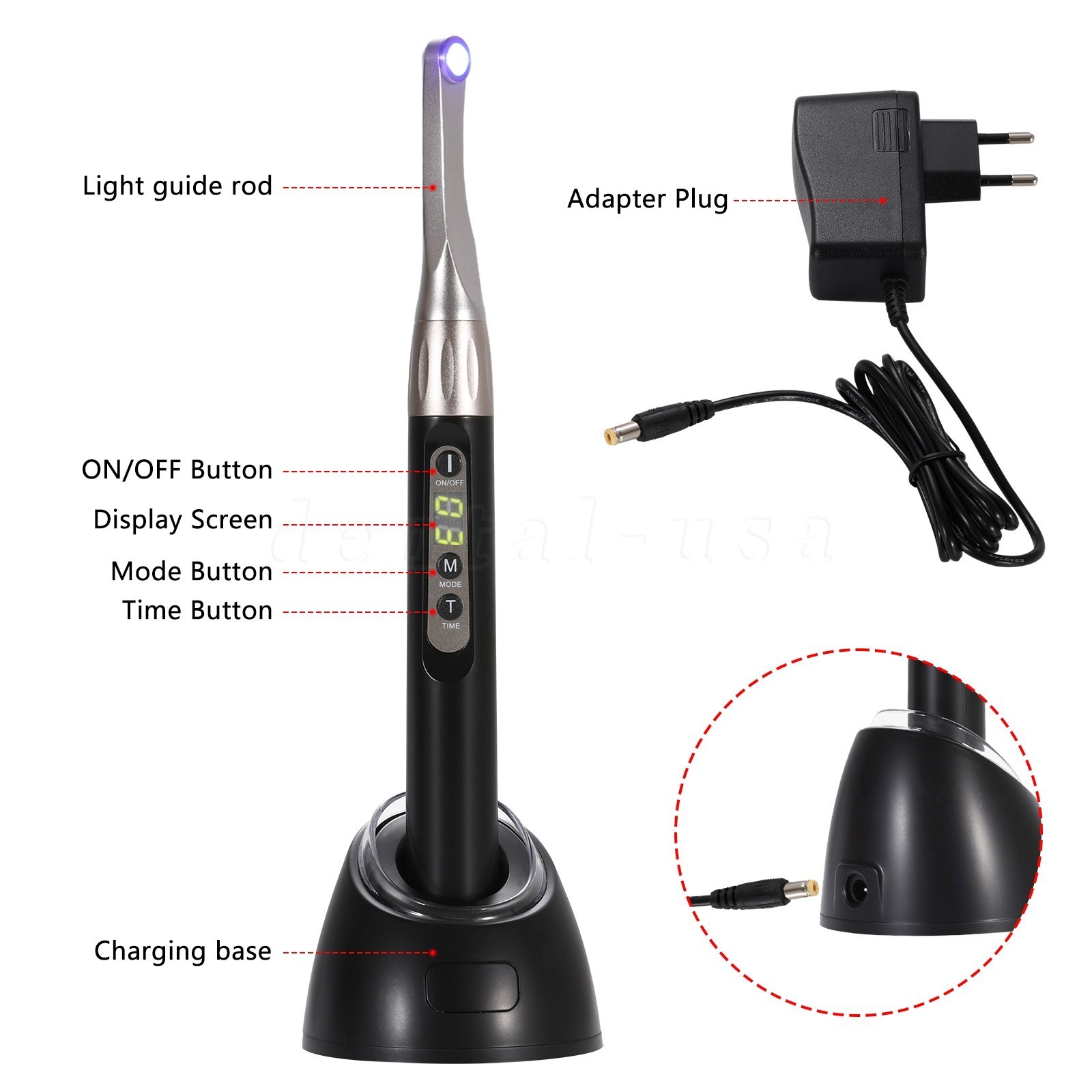 Woodpecker Style iLED Dental Curing Light Lamp 1 Sec Resin Cure 2500mw/c㎡ FDA
