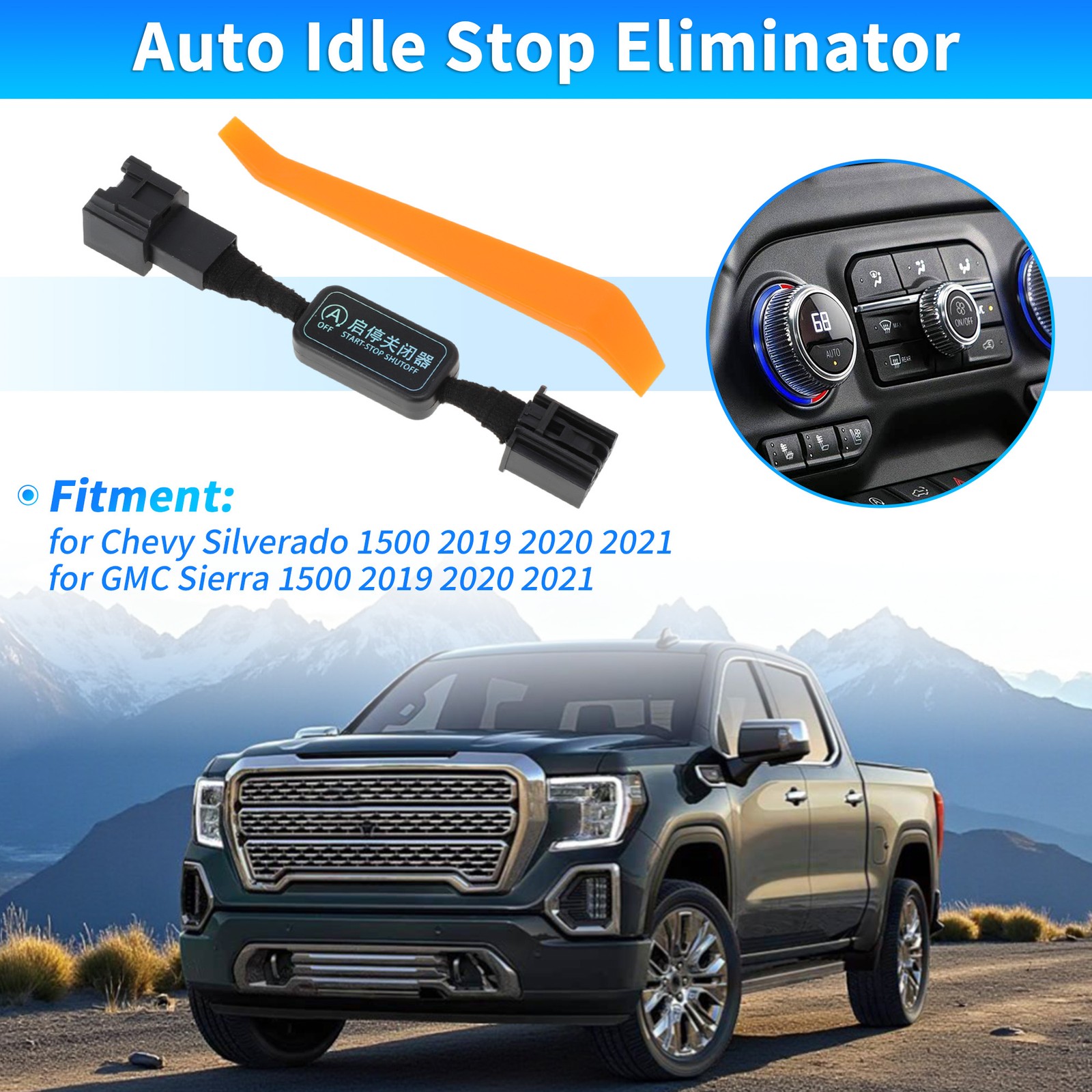 Idle Start Stop Eliminator for GMC Sierra 1500 19-21 Auto Start/Stop Disable 1Pc