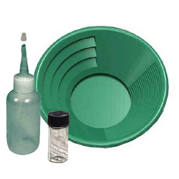 14" Green Gold Pan Panning Kit