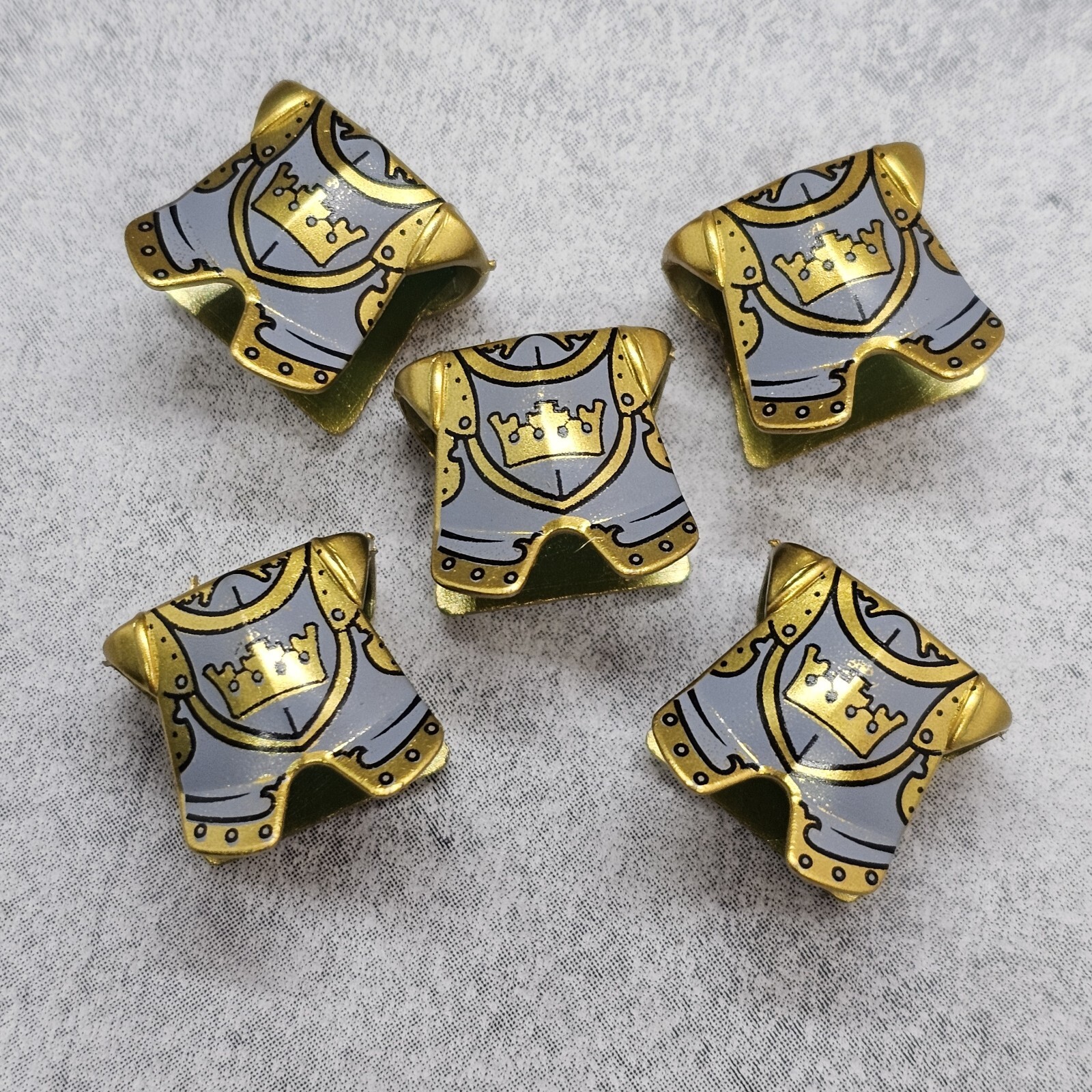 5pack Custom Gold Crown Armor Blocks Accessories for Minifigures Ga6734