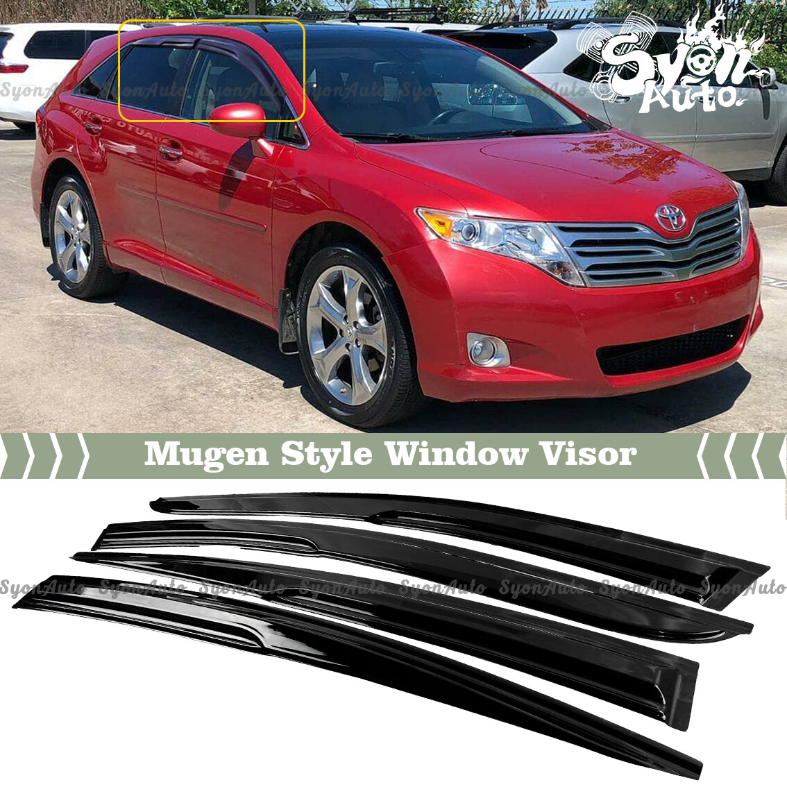 FITS 2008-2017 TOYOTA VENZA JDM 3D WAVY MUGEN STYLE WINDOW VISOR RAIN GUARD VENT