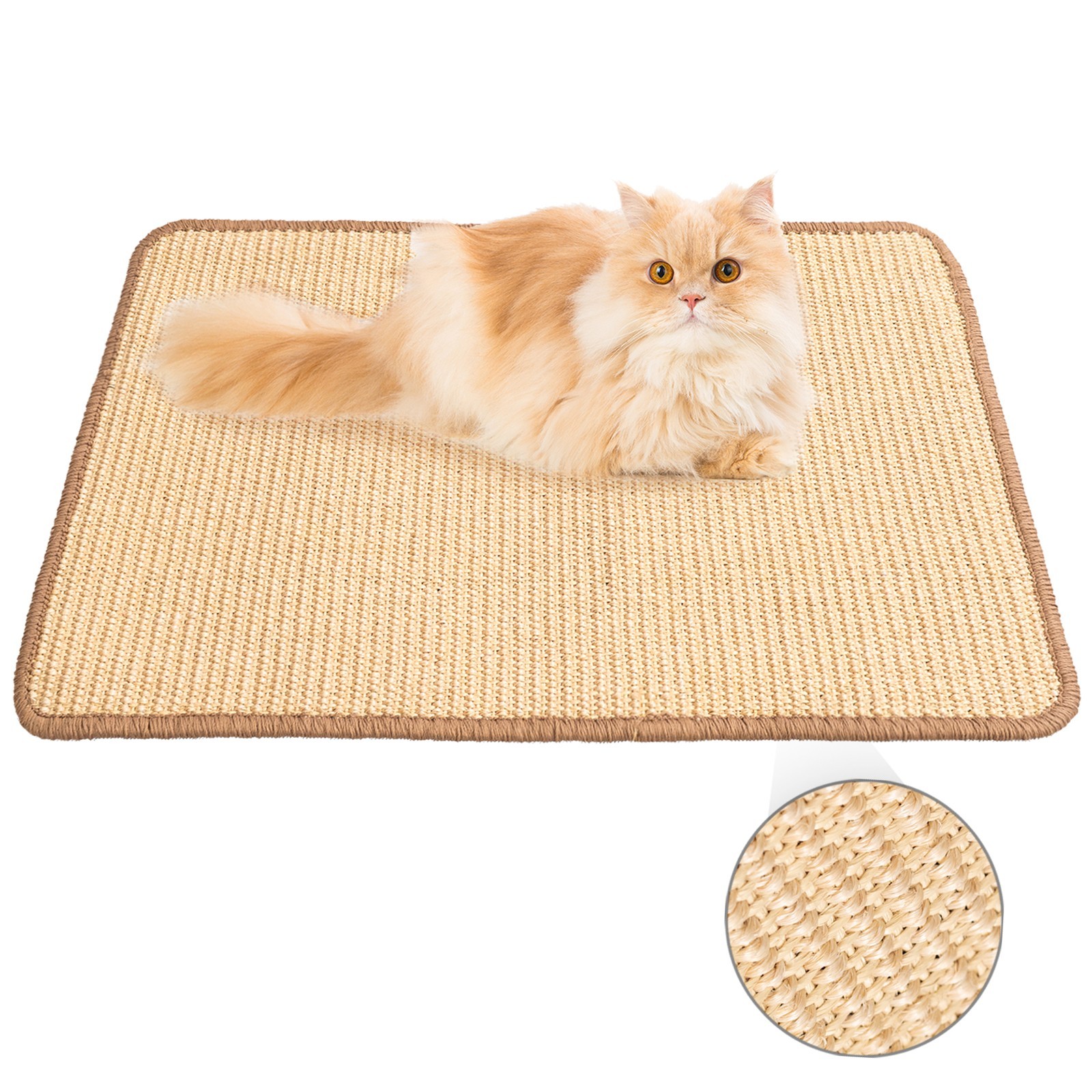 Cat Scratcher Mat, 23.6 X 15.7 Inch Sisal Cat Scratch Pad, Furniture Protection