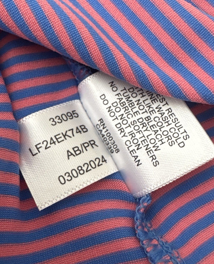 NEW Peter Millar Women's Vista Stripe Shirley Sleeveless Golf Polo Pink Blue XS