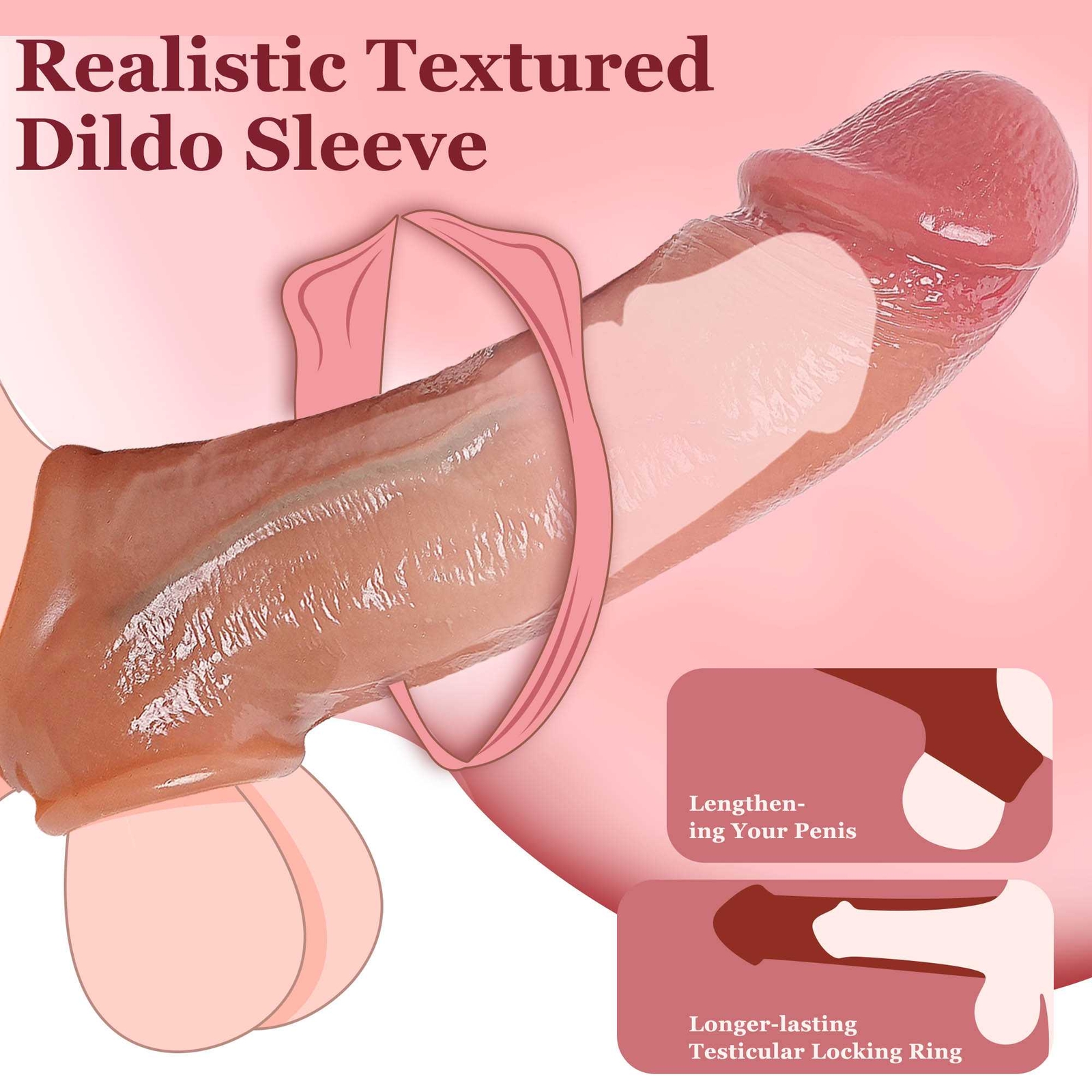 Male Cock Girth Enlarger Enhancer Penis Extension Extender Sheath Sleeve Men SM