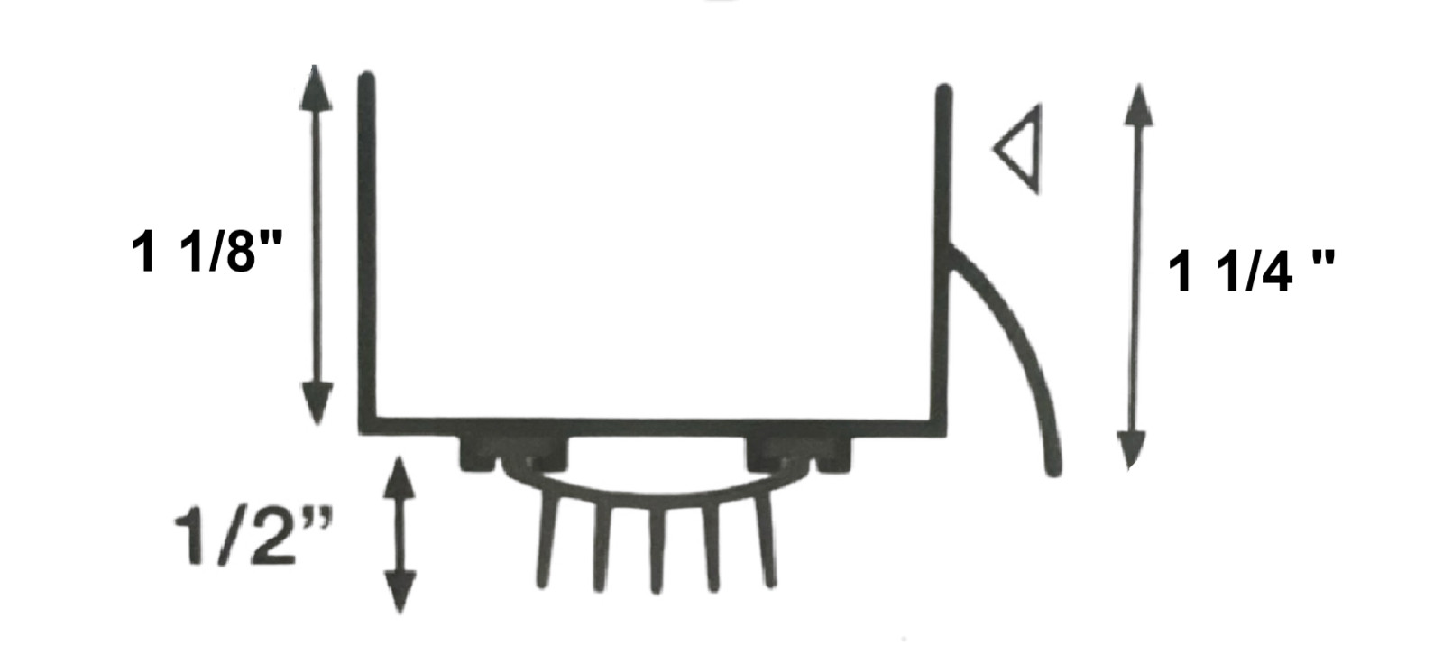 U Shaped Aluminum Door Bottom Sweep with Door Drip Cap, Weather Stripping Doo...