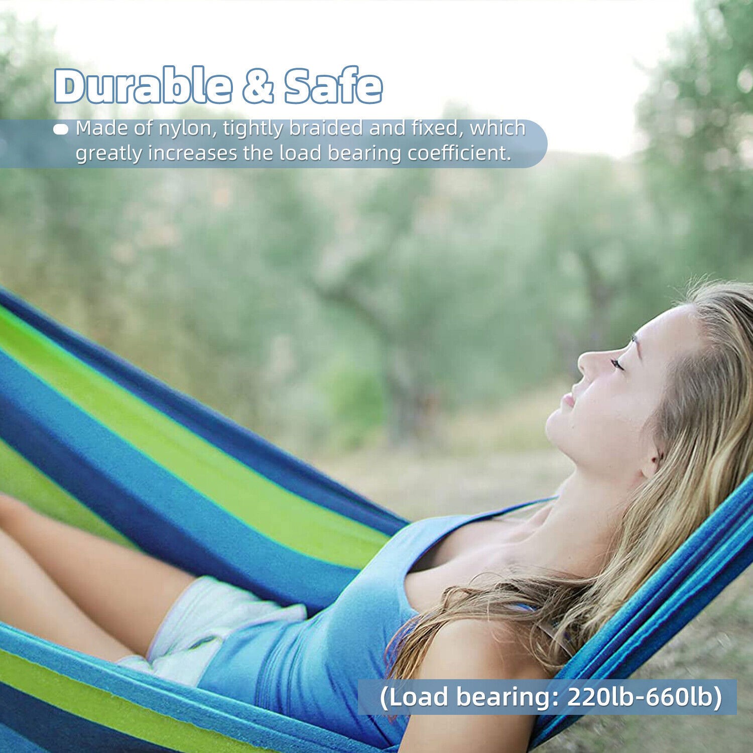 Portable Double Single Person Parachute Outdoor Camping Hammock Hanging Swing