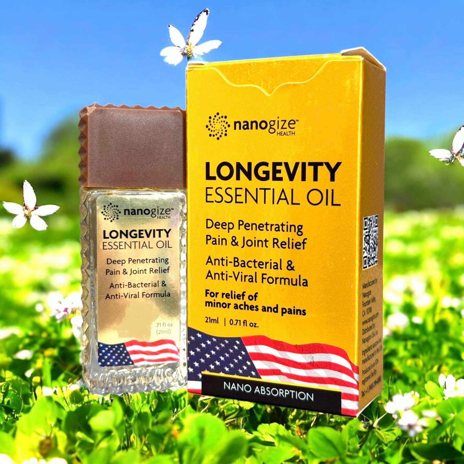 Nanogize Health Longevity Essential Oil 21mL / 0.71oz Deep Penetrating- Box of 6