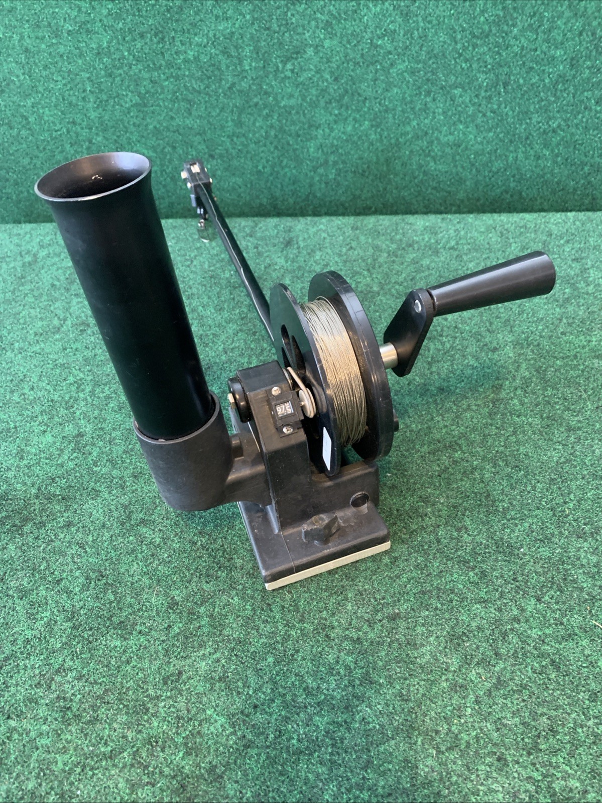 Walker DownRigger Manual Crank 20” Boom Mounting Base & Depth Counter Nice