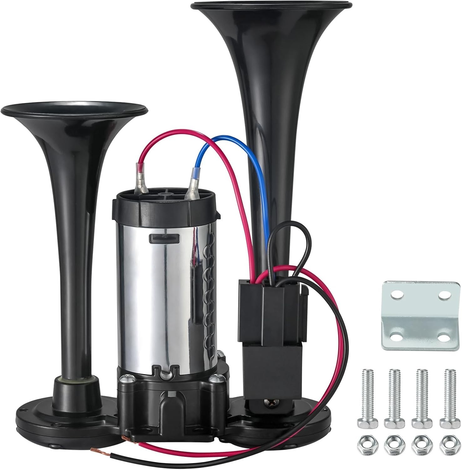 12V 120DB Super Loud Train Electric Air Horn Kit Dual Trumpets for Truck Pickup
