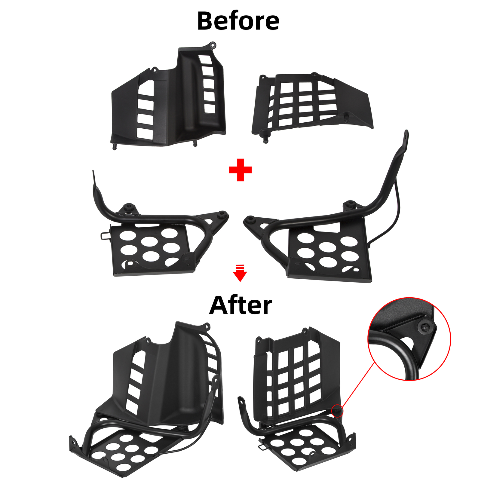 Black Heel Guards Footrest For 1987-2006 Yamaha Banshee LH+RH Nerf Bars