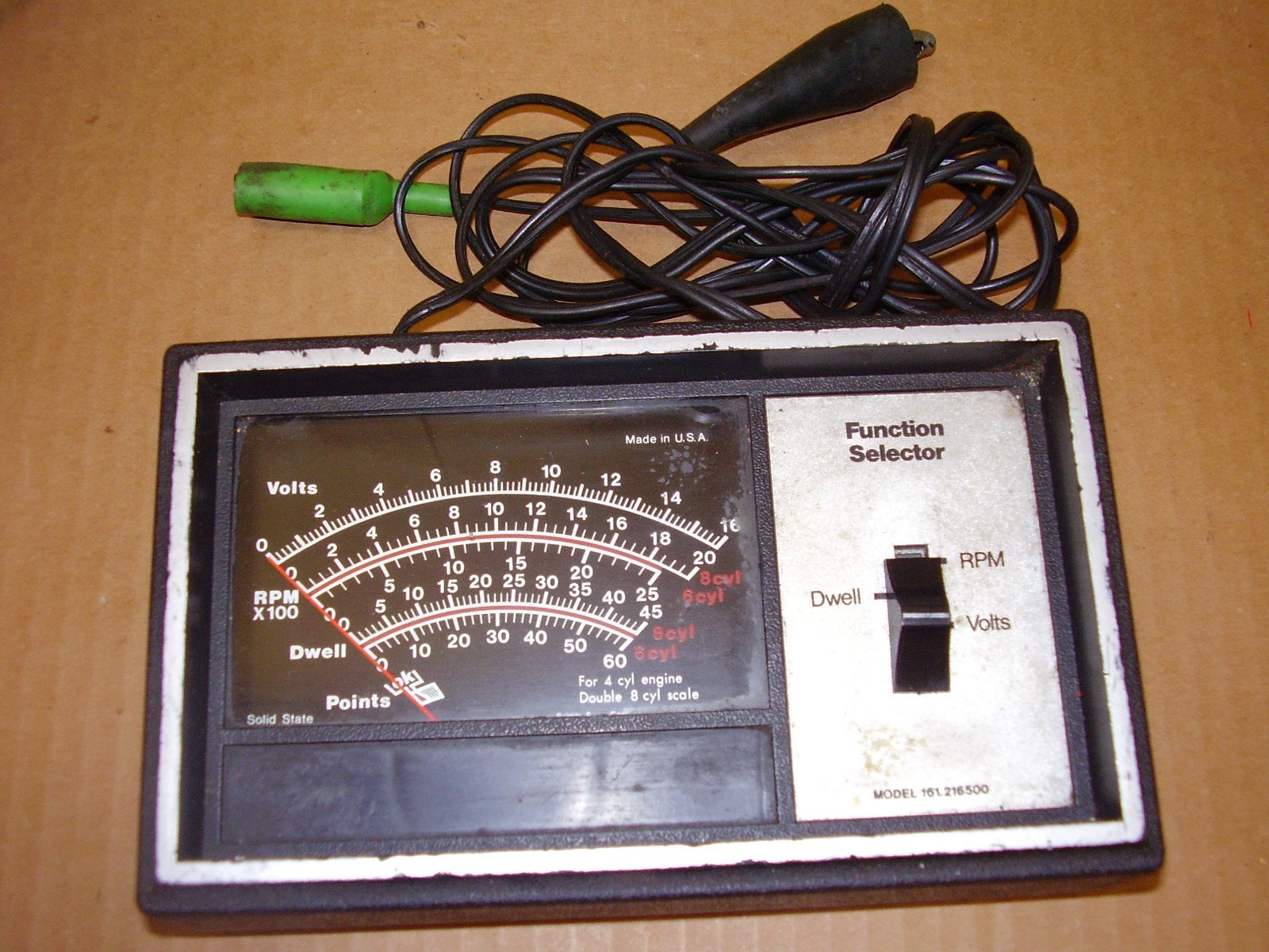 Sears 161.216500 RPM DWELL VOLTS Meter Vintage READ DESC