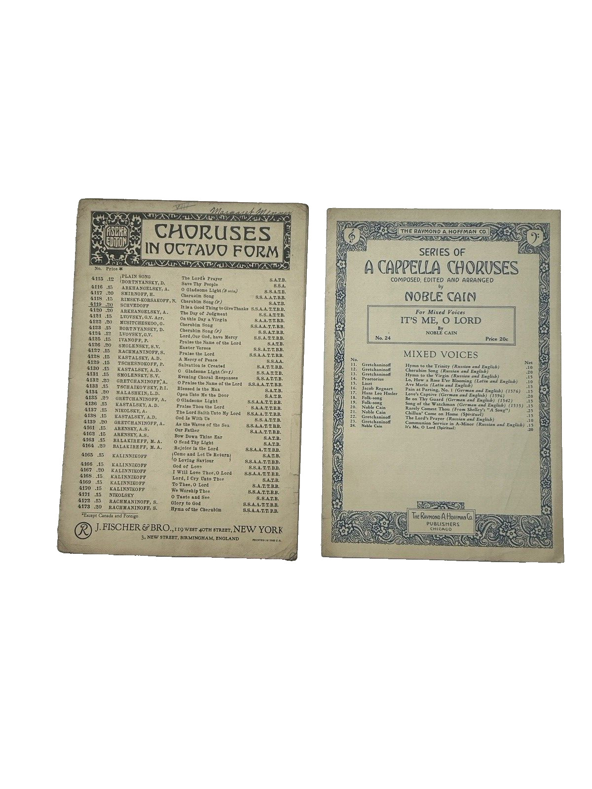 Vintage Sheet Music Choral Arrangements, Choirs Lot of 9