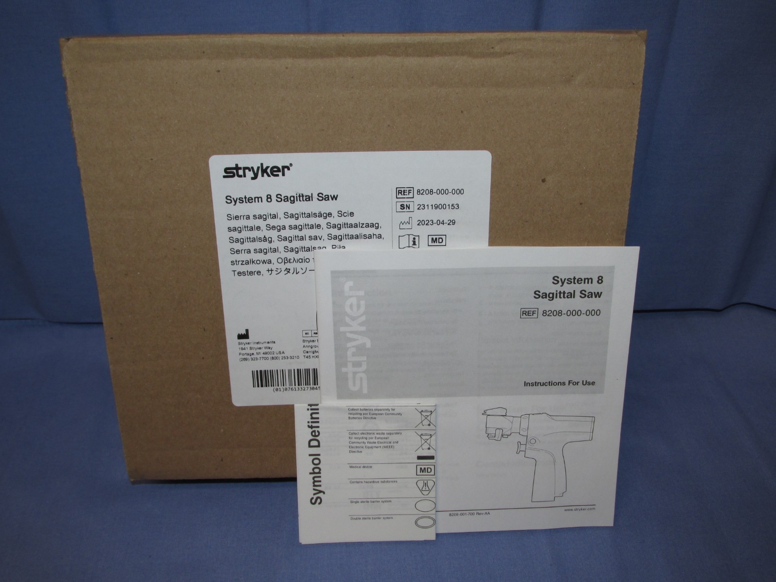 Stryker System 8 Sagittal Saw Battery Handpiece 8208-000-000 NEW SEALED