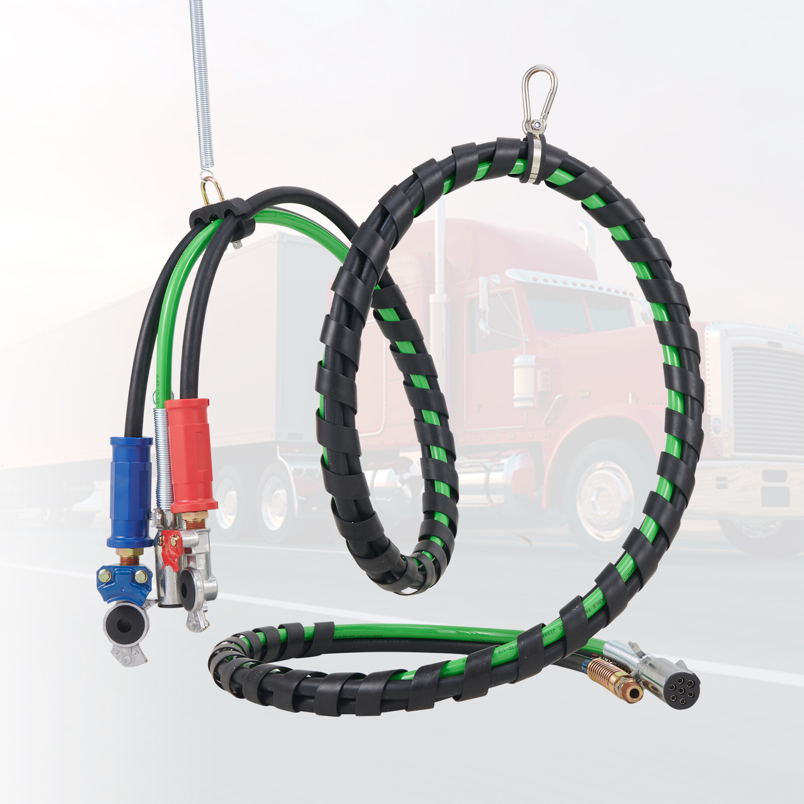 VEVOR 12FT 3-in-1 Semi Truck Air Lines Kit with 2PCS Glad Hands and Handles
