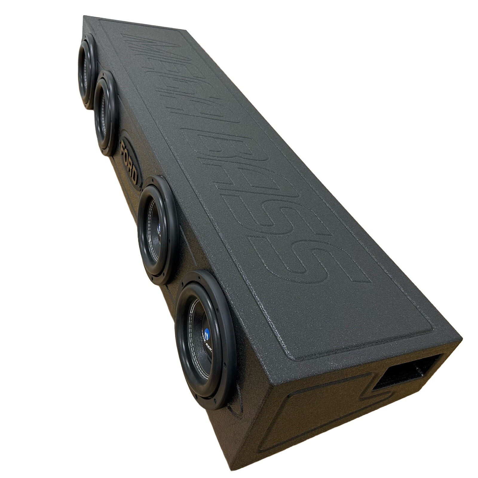 Mega Bass Subwoofer Box Ford F-150 09-23 Crew Cab Ported Fits 4x8” Woofers