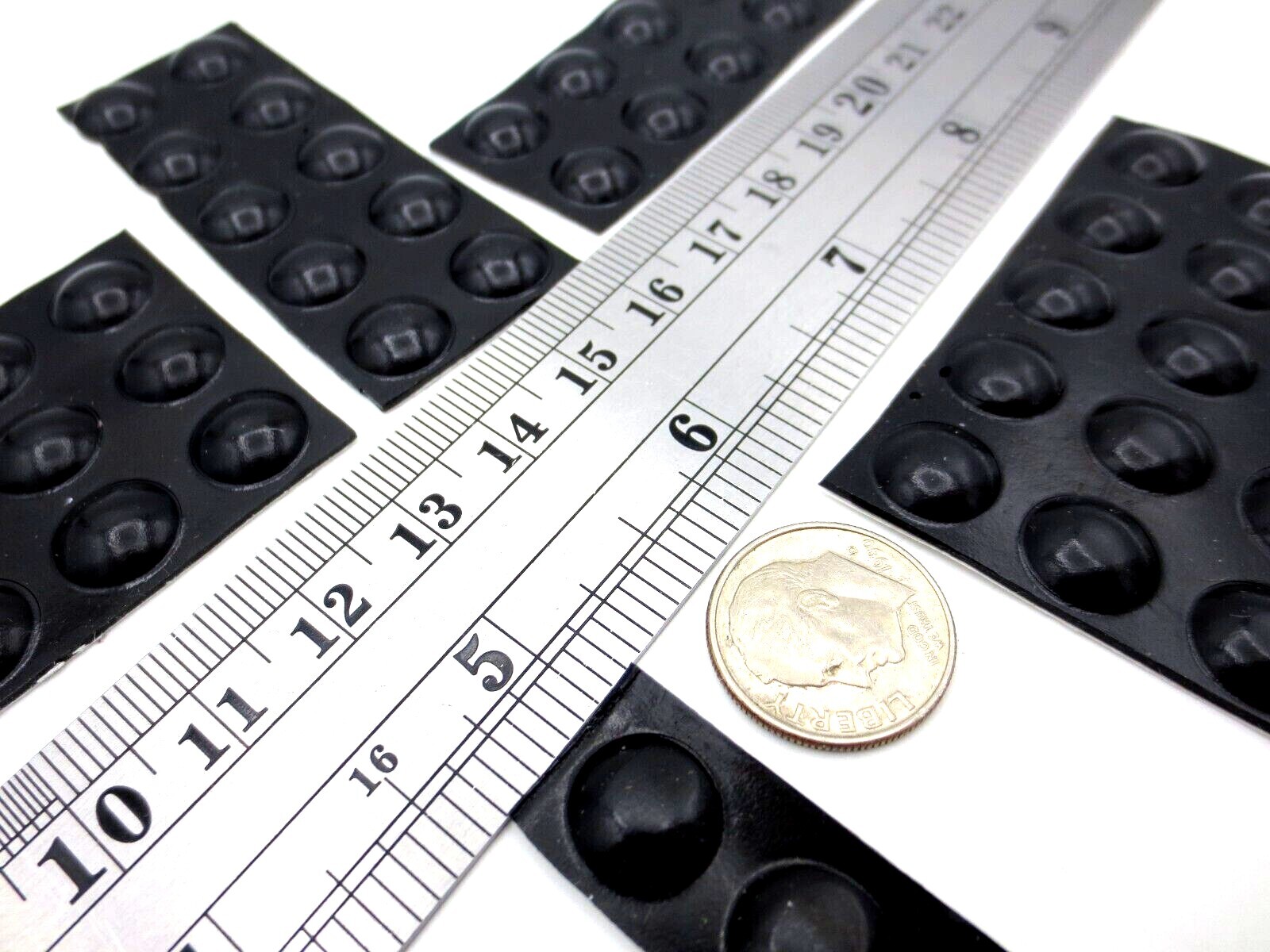 Stick-On Pad Rubber Bumper, Has 3/8" Pad, Is 1/8" Tall, For Cabinet Drawer Pad