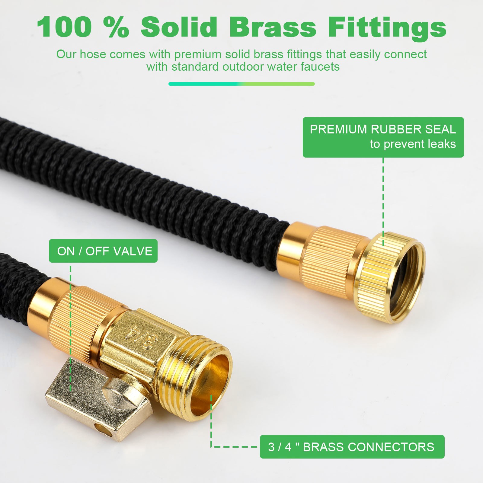 150FT Expandable Flexible Heavy Duty Garden Water Hose with 10 Mode Spray Nozzle