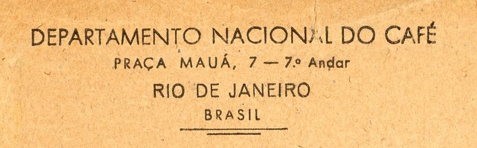 National Coffee Dept Rio Brazil Postal Cover 50R New Orleans LA Howard Memorial