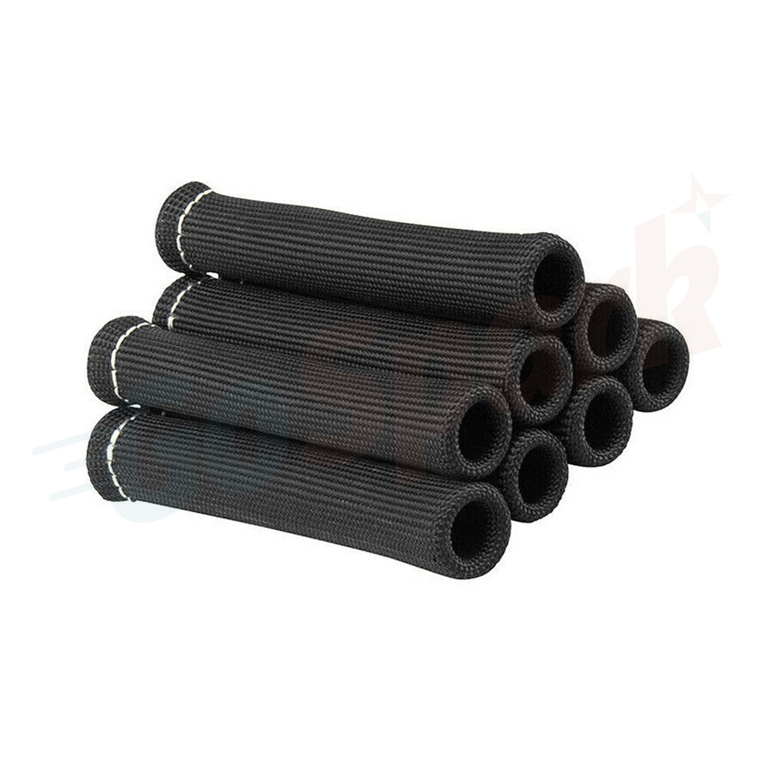 8Pcs 2500° 6" Spark Plug Wire Boots Protector Sleeve Heat Shield Cover Black
