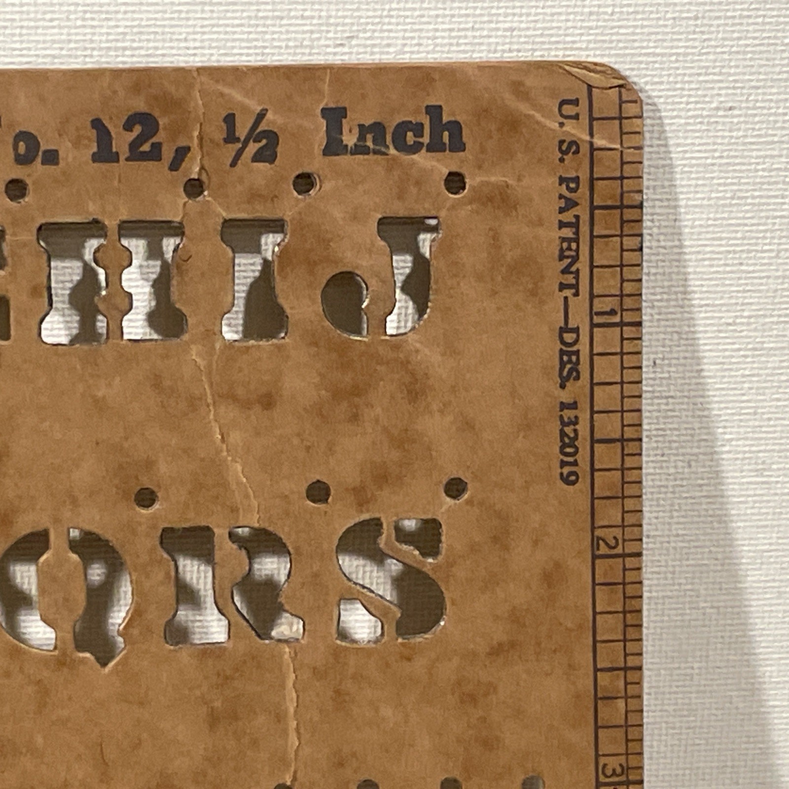 Vintage 1960’s Stenso Lettering Co - Lettering Guide Stencil No. 12, 1/2 Inch