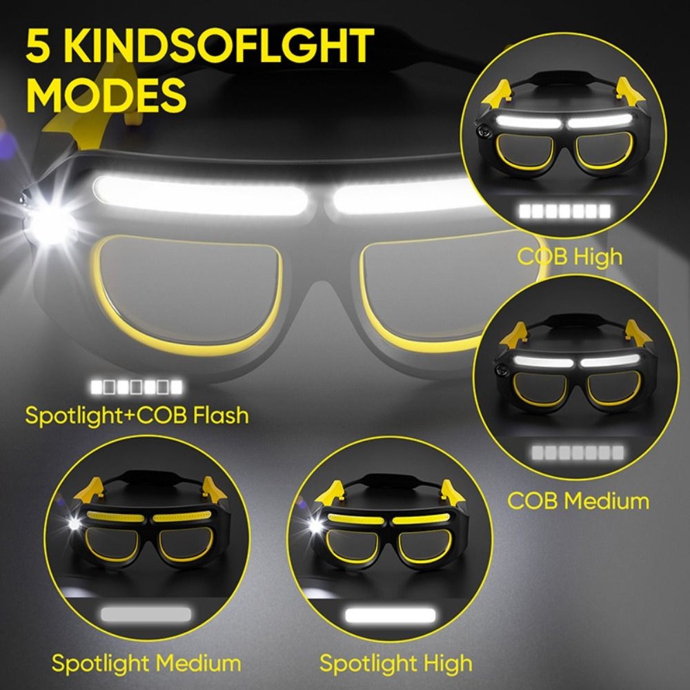 5 Modes LED Glasses Headlights Safety Eyeglass Lamp Work Lights Cycling