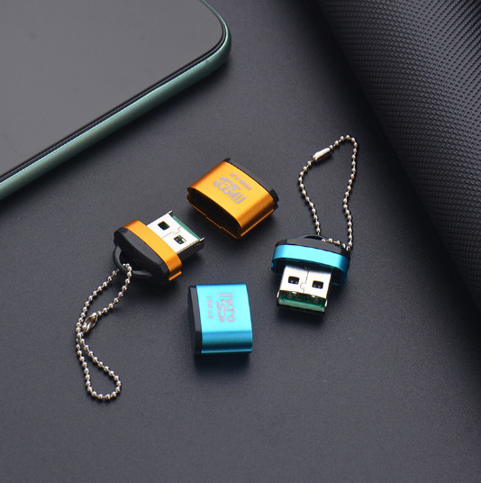 5pcs Mini TF Card Reader Computer USB Fast Speed MicroSD Card Reader With Chain