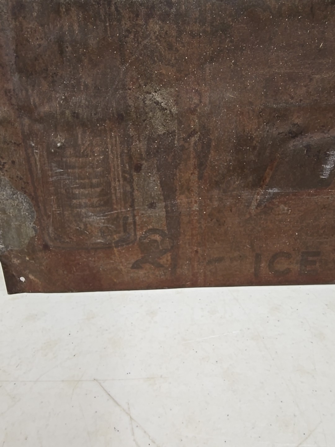 Vintage 1930s Orange Crush Ice Cold Carbonated Drink Embossed Double Bottle Sign