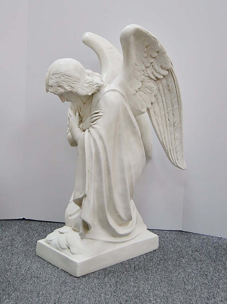 PAIR OF TRADITIONAL KNEELING ADORING ANGELS 28" - FIBERGLASS STATUE