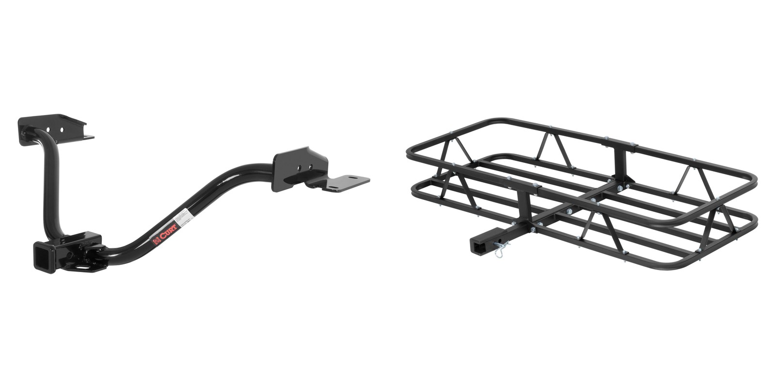 Trailer Hitch + Cargo Carrier Basket Fixed 500lbs CURT Class 3 Receiver #13529