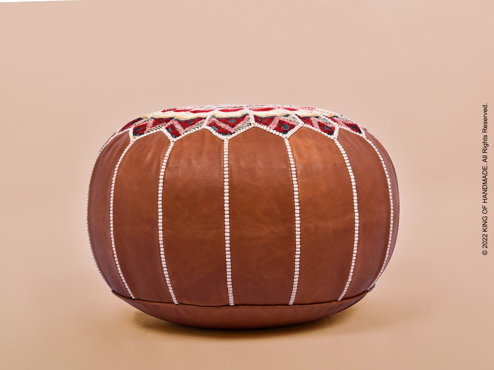 🌟Footstools | Moroccan Pouf Ottoman | Genuine Leather, Hand-Embroidered🌟