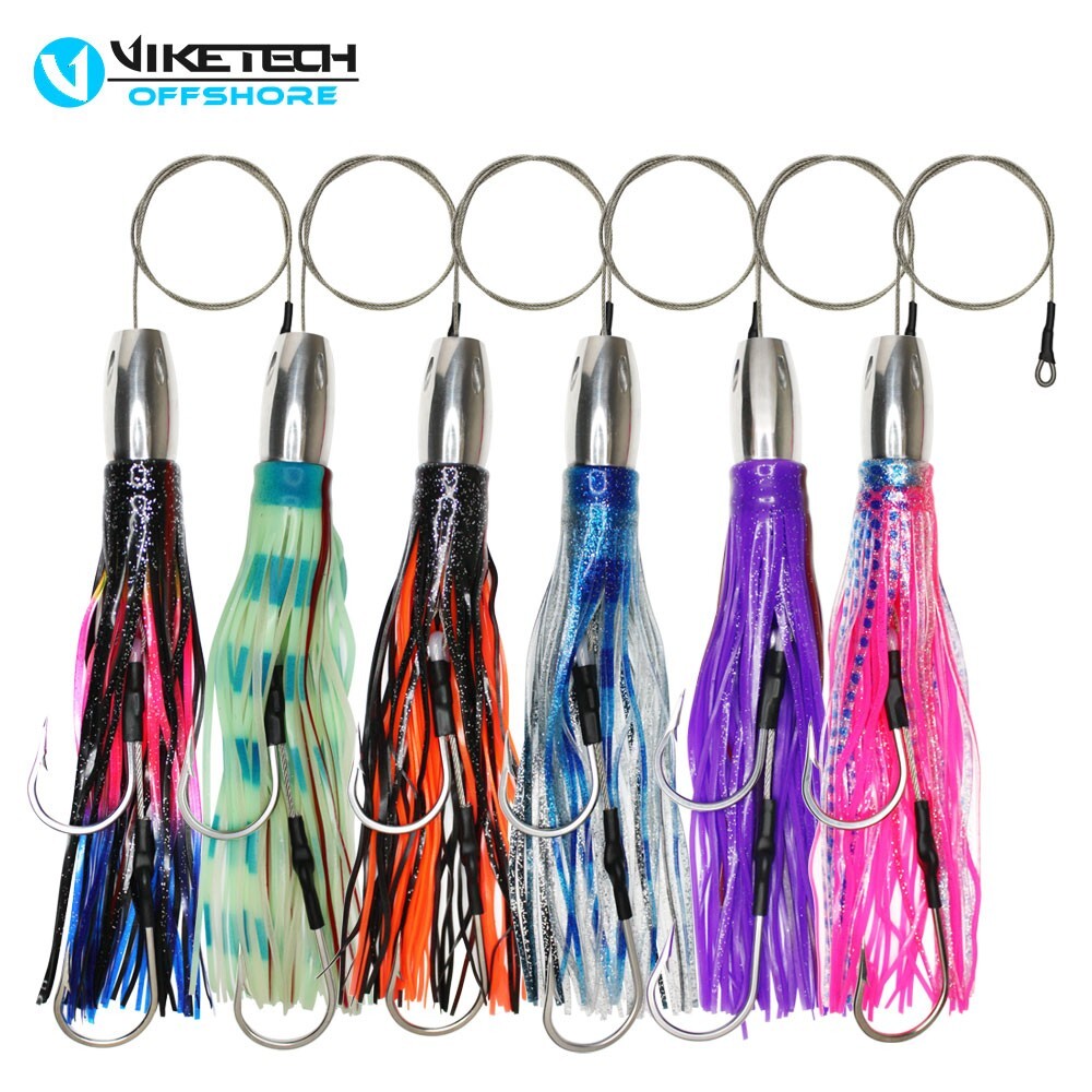 VIKETECH 12'' Stainless Saltwater Fishing Trolling Lure Marlin Tuna Mahi Mahi