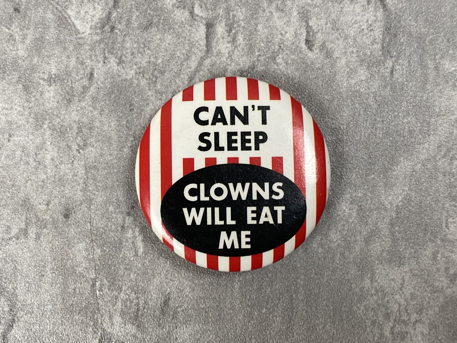 Vintage Bart Pinback Button Can't Sleep Clowns Will Eat Me Alice Cooper Simpsons