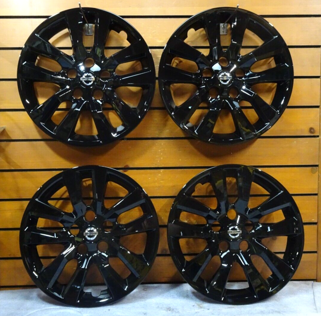 New Set (4pcs) Fits 2013-2018 Nissan Altima 16" Wheel Covers Hubcaps 53088 Black