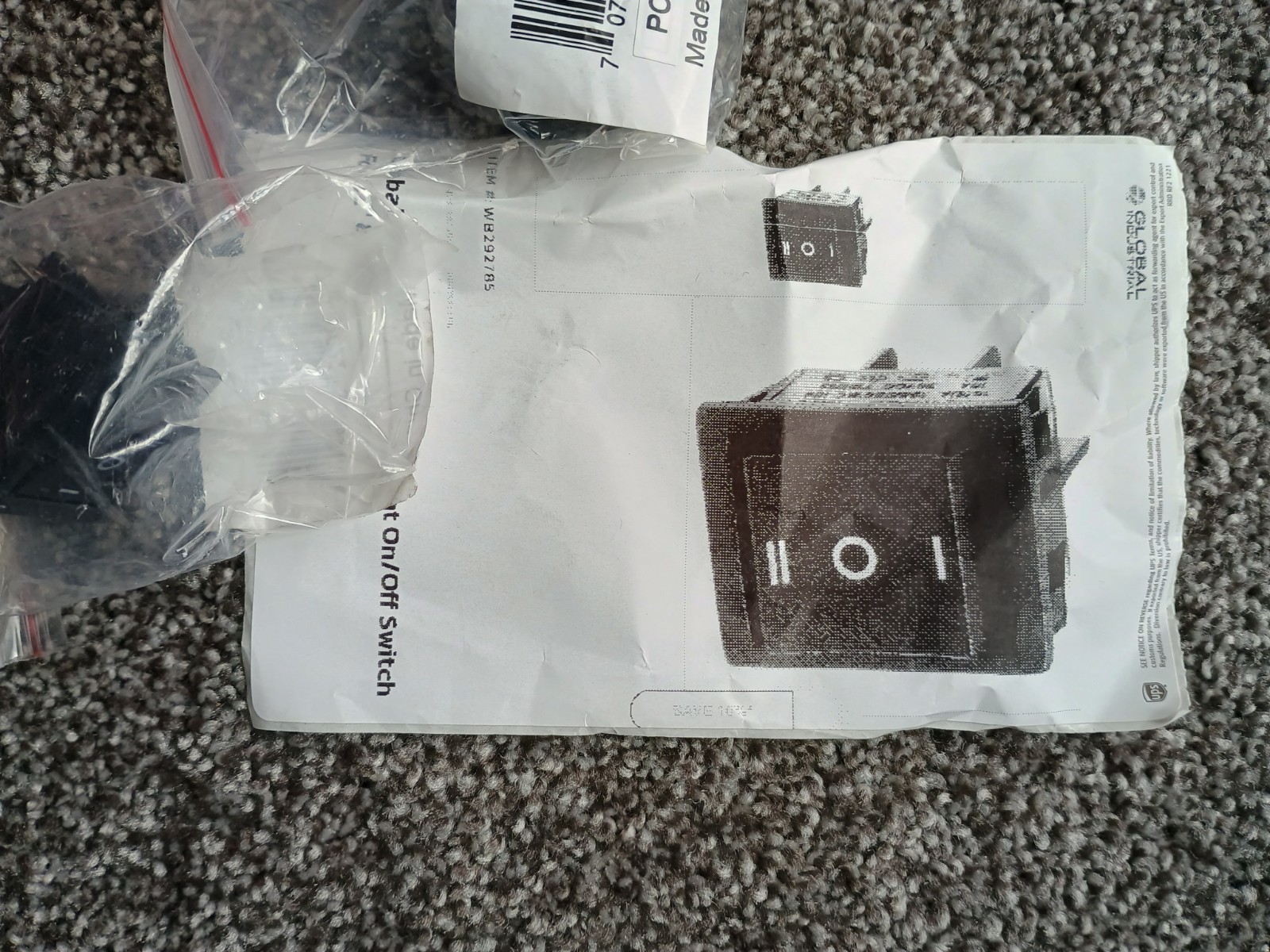 Global Industrial Replacement On/Off Switch For 42" & 48" Blower Fans Lot Of 3