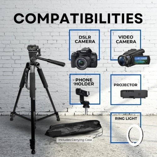 60" Professional Camera Tripod Stand For DSLR Canon Nikon Sony Cameras + Bag