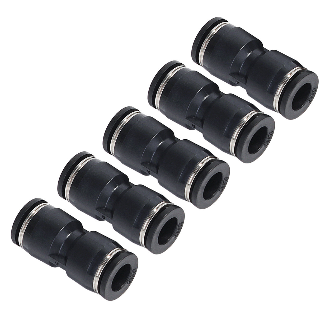 Straight Air Line Union Push To Connect Air Fittings Fits 1/4" Od Pneumatic 5Pcs