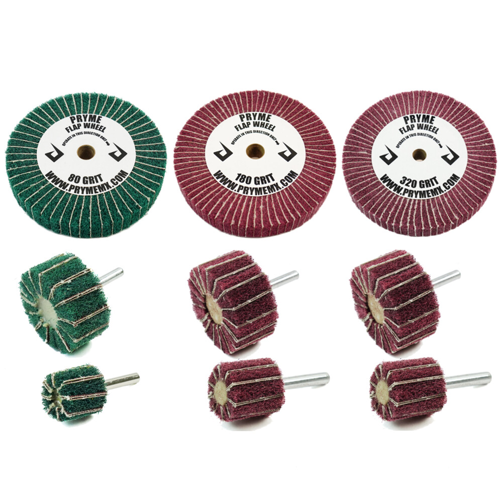 Flap Wheel Pack 80 180 320 Grit | Polishing Sanding Buffing Bench & Die Grinder